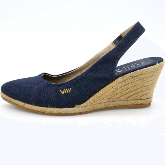 Viscata Womens Blue Wedge Heel Slingback Sandals - Picture 5 of 9
